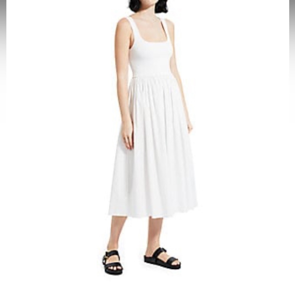 NWT Theory fit and flare white sundress